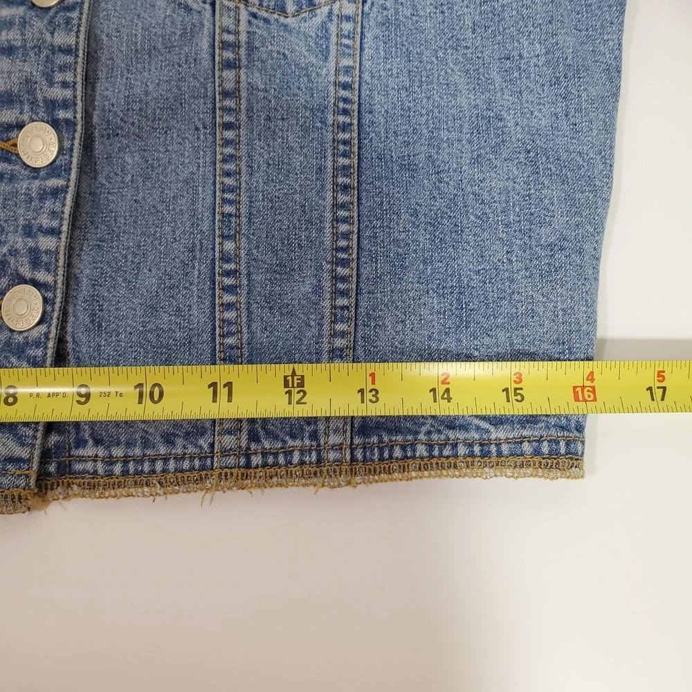 90's Y2K Jean Jacket Blue Denim Cropped Tommy Hilfiger Medium